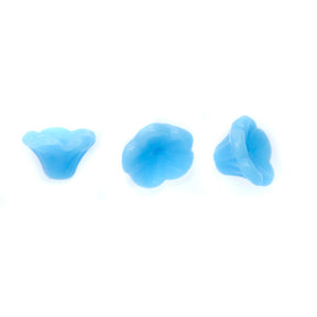 57FL164: CZ Flower Turquoise Blue 5x7mm 25 Pieces