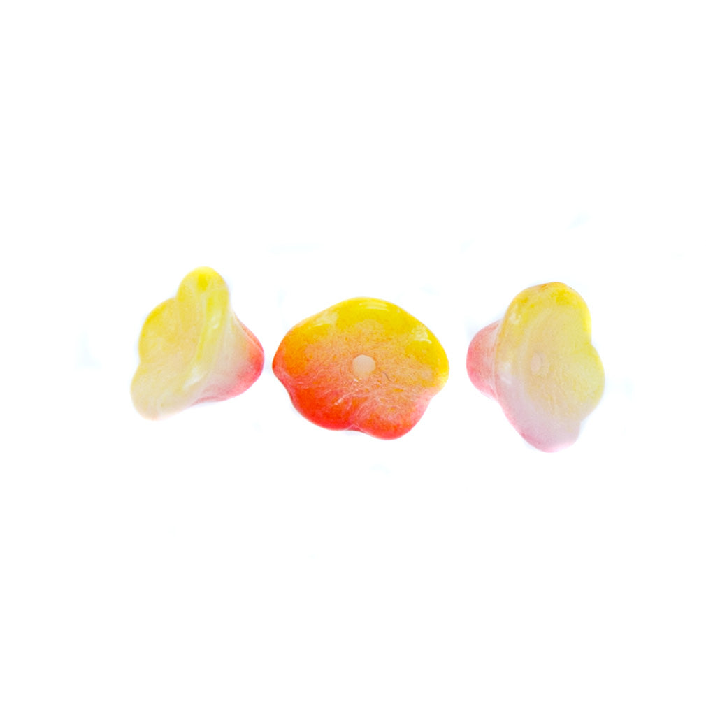 57FL5224: CZ Flower Yellow/Red 2 Tone 5x7mm 25 Pieces