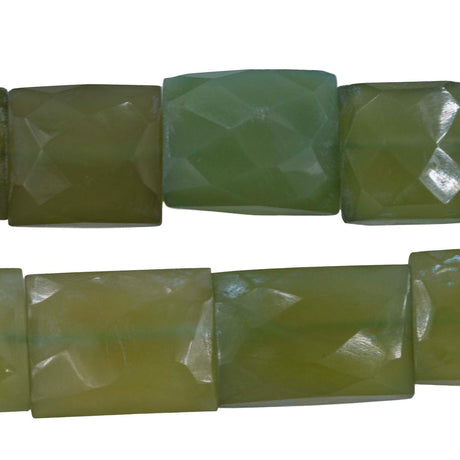 57ST4007-OG: Natural Olive Green Chalcedony Facet Rectangle 12-15x12-18mm