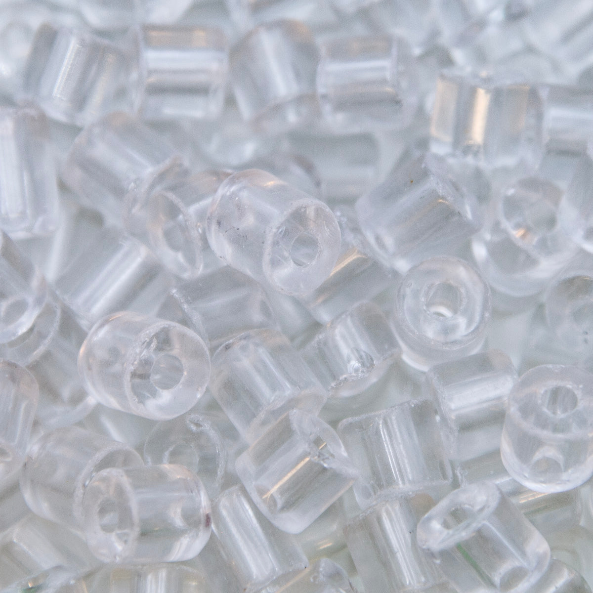 58SV212: Vintage Venetian Tube Transparent Clear #1 Average 10x9mm 500 Grams