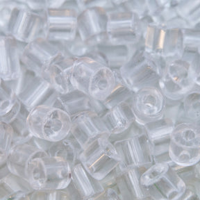 58SV212: Vintage Venetian Tube Transparent Clear #1 Average 10x9mm 500 Grams