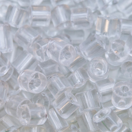 58SV212: Vintage Venetian Tube Transparent Clear #1 Average 10x9mm 500 Grams