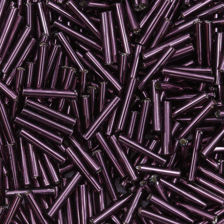 5BB498-RHL: Czech Bugle Silverlined Amethyst #5 - 50 Grams