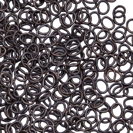 5FI224-AB: USA Made Brass Oval Jump Ring Antique Brass Finish 4.4x5.2mm 21 Gauge 25 Gram