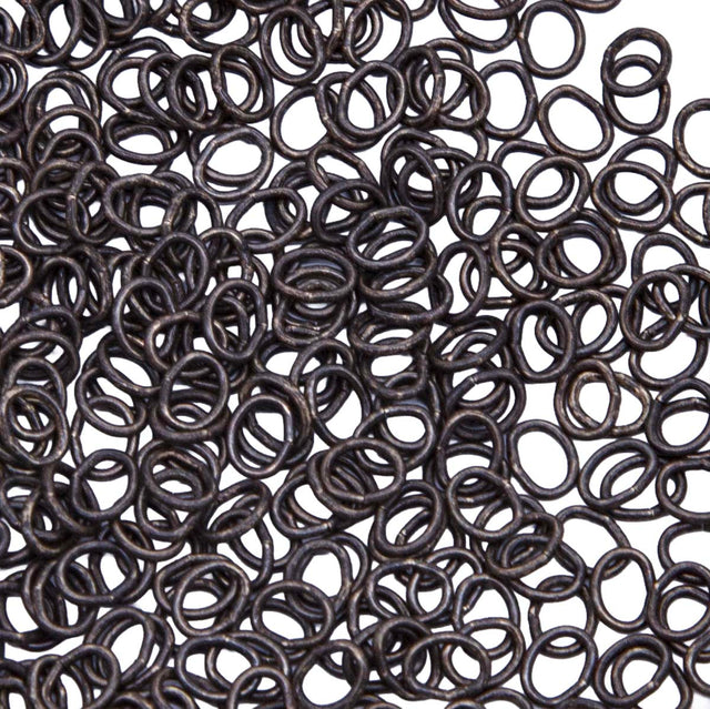 5FI224-ABR: USA Made Brass Oval Jump Ring Antique Brass Finish 4.4x5.2mm 21 Gauge 5 Gram