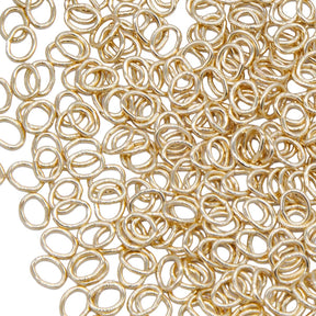 5FI224-GR: USA Made Brass Oval Jump Ring Gold Finish 4.4x5.2mm 21 Gauge 5 Gram