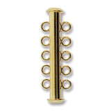 5FI357-G: Clasp Slide Magnetic 5-strand GLD PLT 30mm - 1 SET