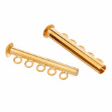 5FI357-G: Clasp Slide Magnetic 5-strand GLD PLT 30mm - 1 SET