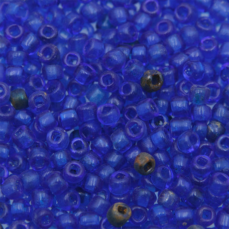 5SV100-35: Vintage Venetian Seed Bead Sq-H Tr Deep Blue 5/0