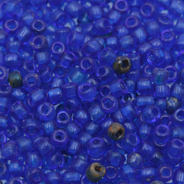 5SV100-35: Vintage Venetian Seed Bead Sq-H Tr Deep Blue 5/0