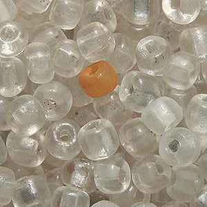 5SV100-8: Vintage Venetian SQ-h Transparent Milky Crystal 5/0 250 Grams