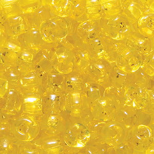 5SV222-1QR: Vintage Venetian Transparent Yellow #1 Square Hole 5/0 50 Gram Bag