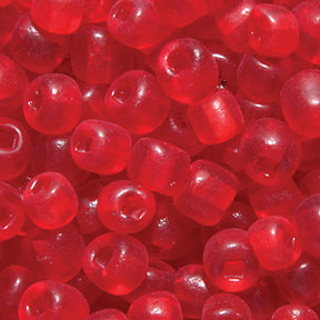 5SV244-6UR: Vintage Venetian Transparent Red #6 Square Hole Frosted 5/0 50 Gram Bag