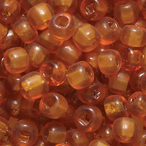 5SV254-2QR: Vintage Venetian Transparent Raw Sienna #2 Square Hole 5/0 50 Gram Bag