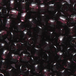 5SV298-QR: Vintage Venetian Transparent DK Plum #2 Square Hole 5/0 50 Gram Bag