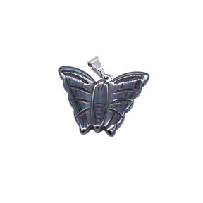 60ST403-B: Hematite Butterfly PNDNT 25mm