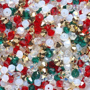 82CC922: Preciosa CRY Bicone Mix Holiday Party 4mm 144Pc Pk