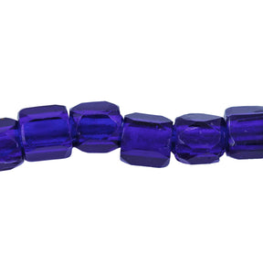 62RF277: Cobalt Blue Russian Faceted Style Glass Beads — 6x7mm, 10" Strand