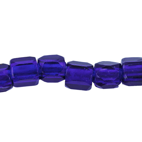 62RF277: Cobalt Blue Russian Faceted Style Glass Beads — 6x7mm, 10" Strand