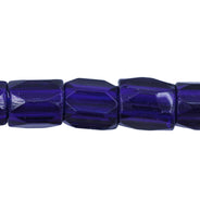 64RF277: Cobalt Blue Russian Faceted Style Glass Beads — 8x10mm, 10" Strand