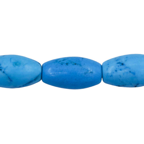 64ST612-TB: Turquoise Blue Magnesite Puff Tube 8x14mm