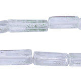 67ST411-F: Natural Quartz Crystal Hex Facet Pipe Beads 3-5x8-18mm 16"