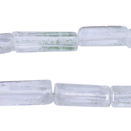 67ST411-F: Natural Quartz Crystal Hex Facet Pipe Beads 3-5x8-18mm 16"