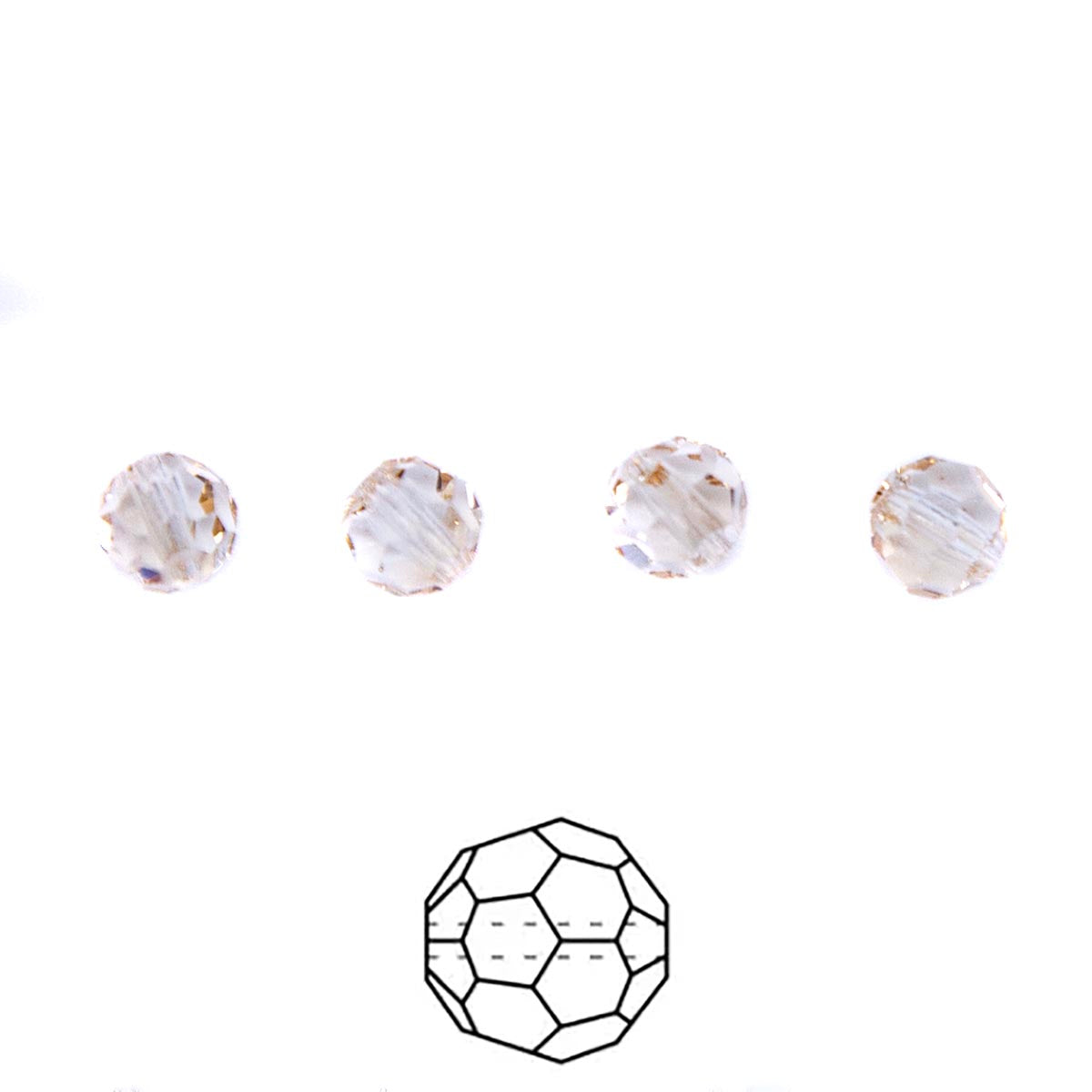 6CC051: Preciosa Crystal Round Honey 6mm-72PC