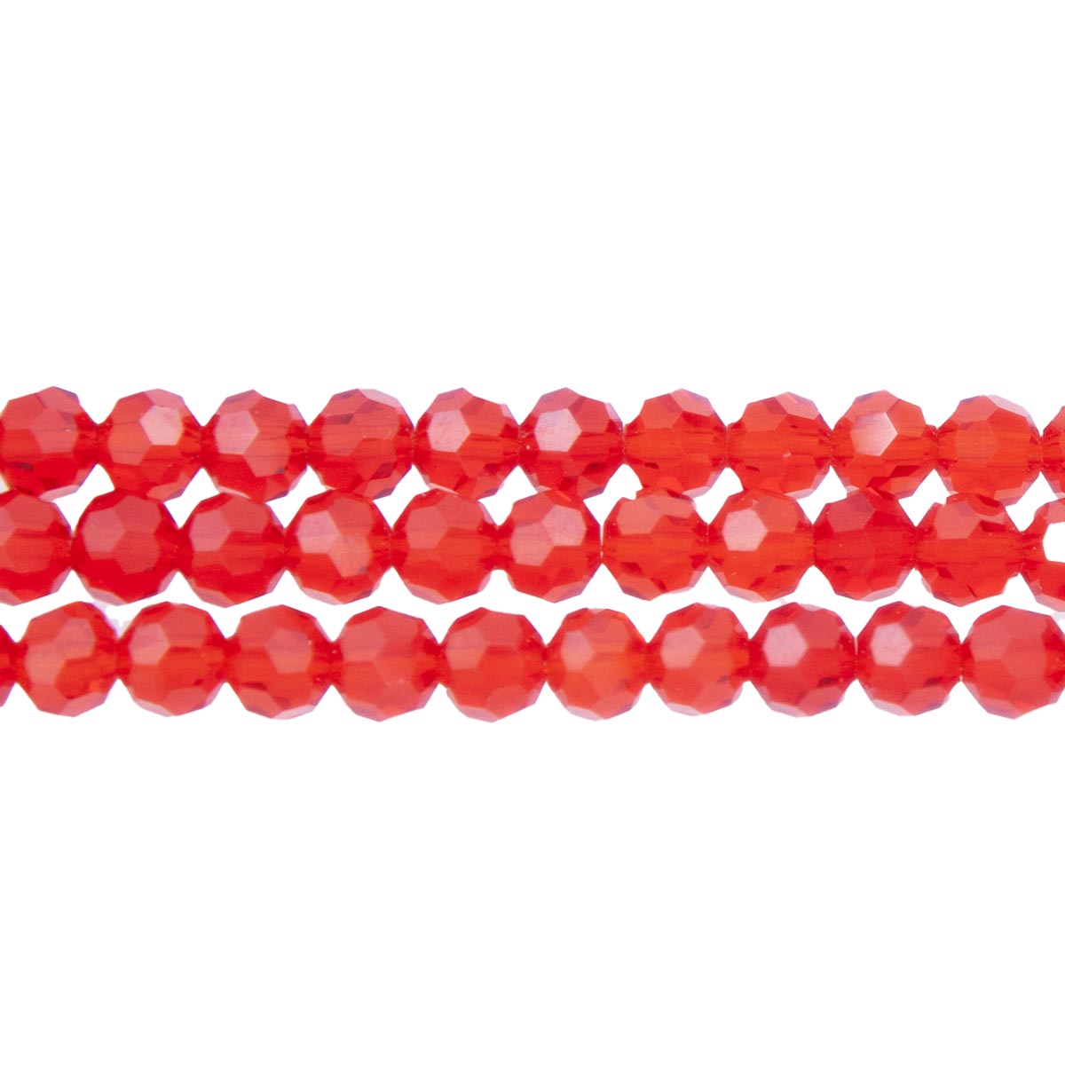 6CG243: 6mm Red Glass Faceted Round