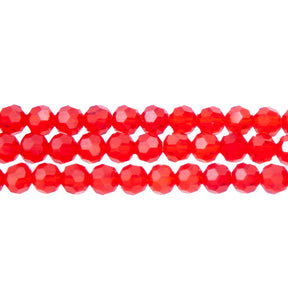 6CG243: 6mm Red Glass Faceted Round
