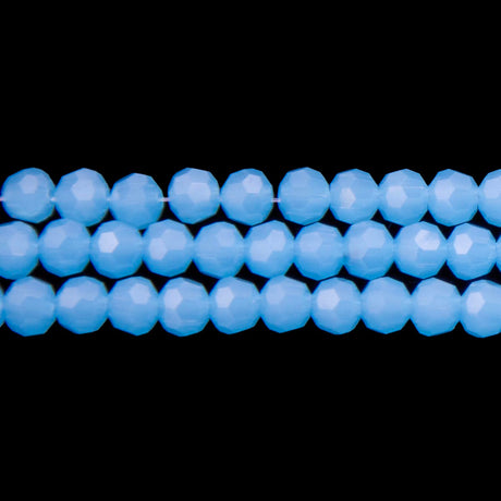 6CG260: 6mm Aqua Opal Quartz Faceted Round Beads 15.5"