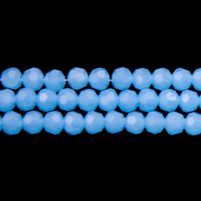 6CG260: 6mm Aqua Opal Quartz Faceted Round Beads 15.5"
