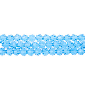 6CG264: 6mm Aquamarine Glass Faceted Round