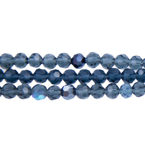 6CG269: 6mm Midnight Blue Glass Faceted Round