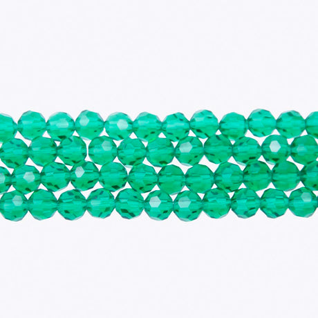 6CG285: 6mm Blue Zircon Glass Faceted Round