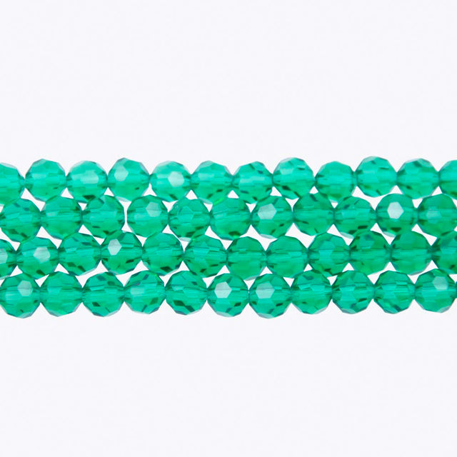 6CG285: 6mm Blue Zircon Glass Faceted Round