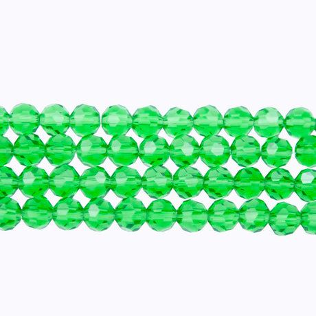 6CG286: 6mm Emerald Glass Faceted Round