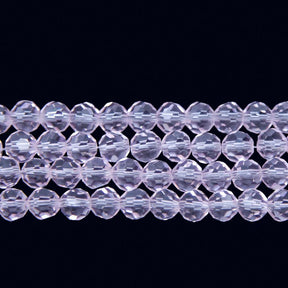 6CG291: 6mm Pink Glass Faceted Round