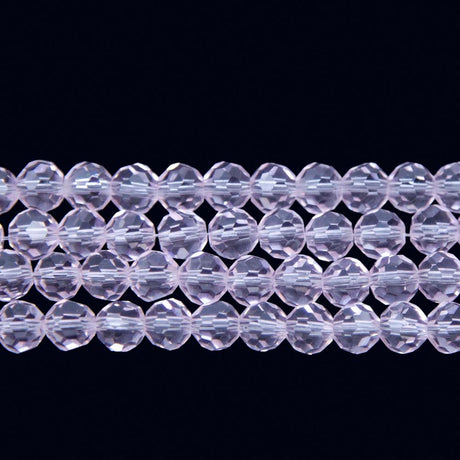 6CG291: 6mm Pink Glass Faceted Round