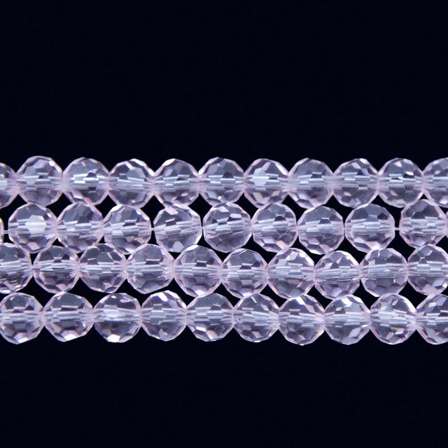 6CG291: 6mm Pink Glass Faceted Round
