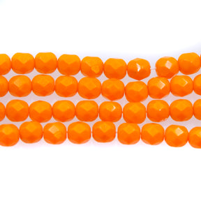6FC132: CZ FACET RD Opaque Orange 6mm-300PC
