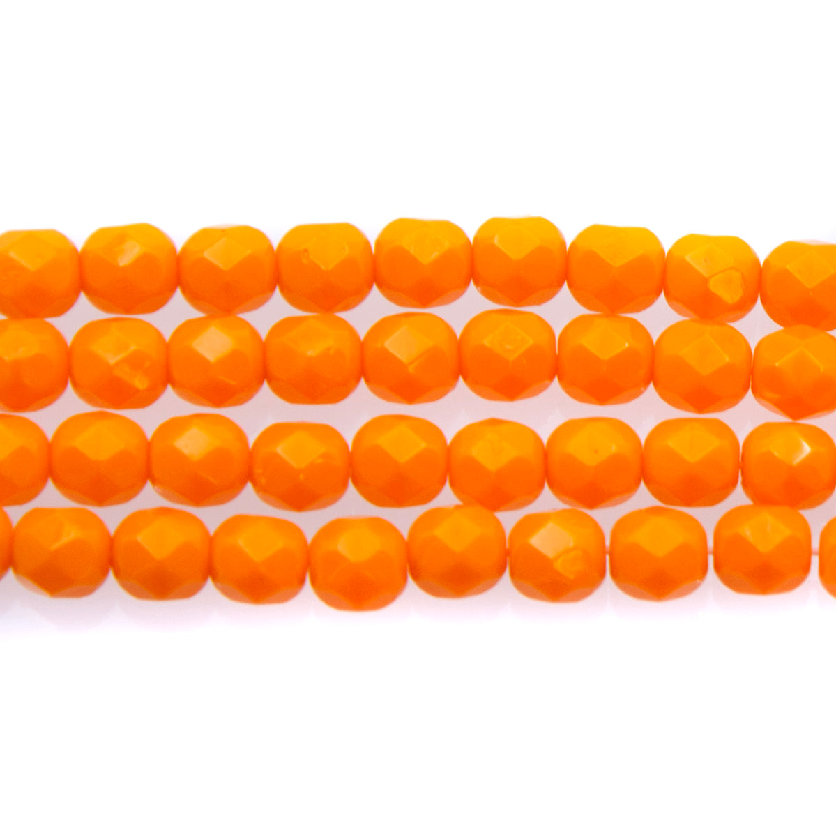 6FC132R: CZ FACET RD Opaque Orange 6mm-50PC