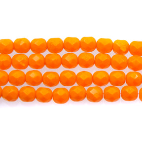 6FC132R: CZ FACET RD Opaque Orange 6mm-50PC
