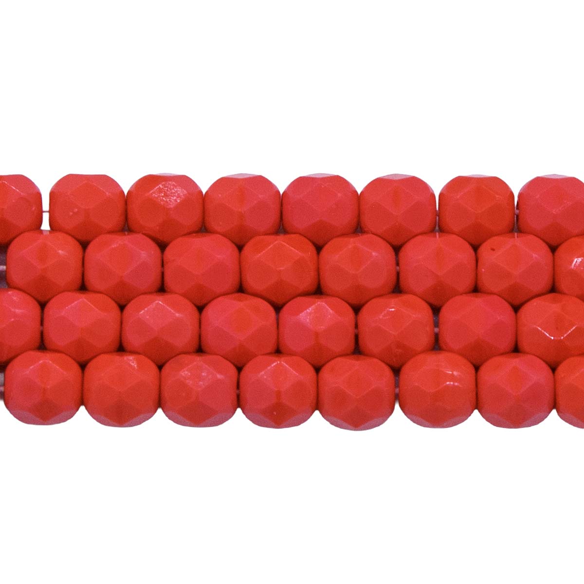 6FC136-5R: CZ FACET RD Opaque MED DK Coral 6mm-50PC