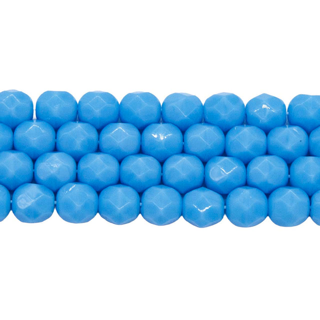 6FC164: CZ FC Round Opaque Turquoise Blue 6mm 300PC