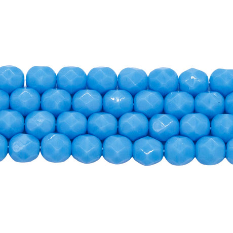 6FC164R: CZ FACET RD Opaque Turquoise Blue 6mm-50PC