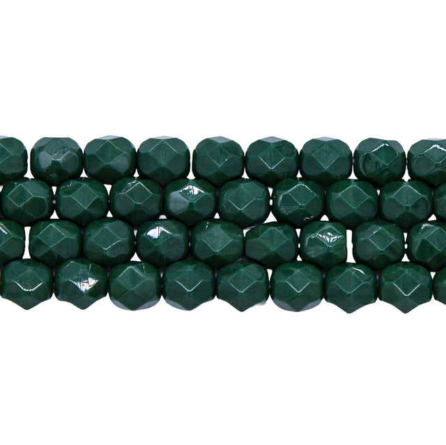 6FC188: CZ FACET RD Opaque Forest Green 6mm-300PC