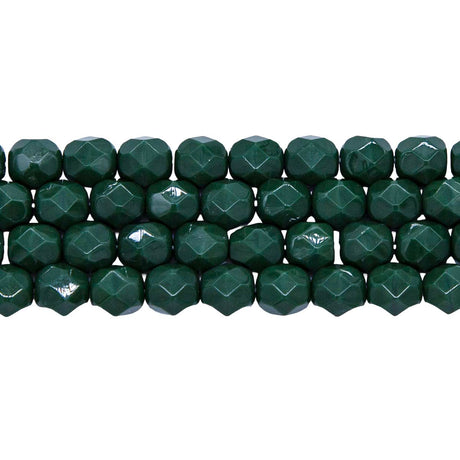 6FC188R: CZ FACET RD Opaque Forest Green 6mm-50PC