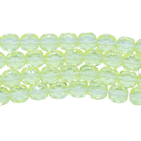 6FC222: Czech Faceted Round Jonquil Yellow 6mm 300 Pieces