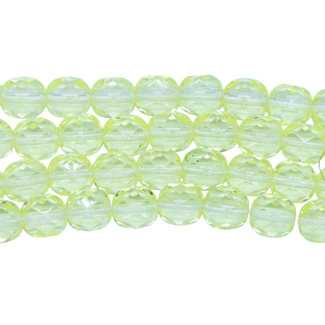 6FC222: Czech Faceted Round Jonquil Yellow 6mm 300 Pieces